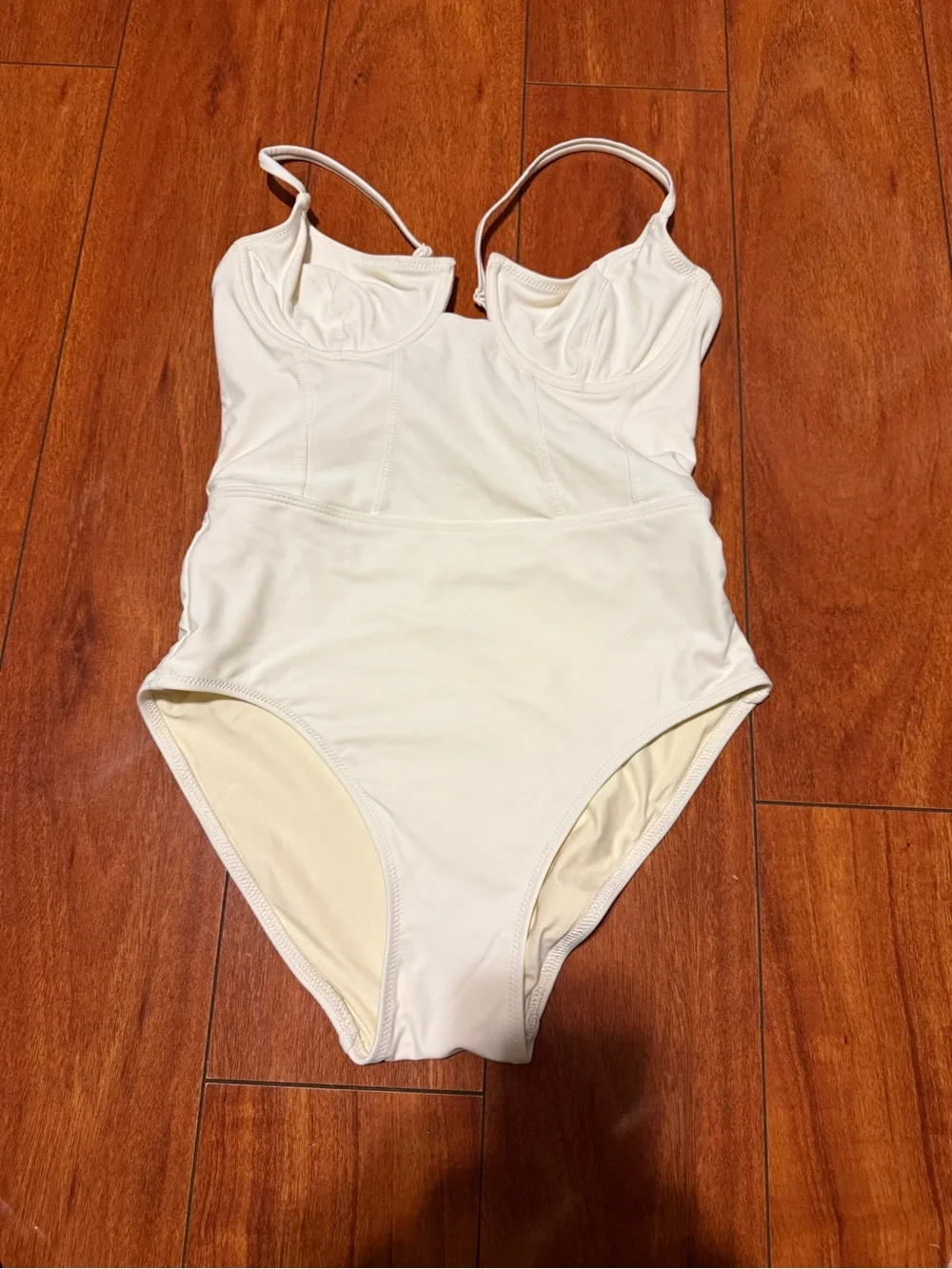 SOLID & STRIPED Cream Underwire One-Piece Swimsuit